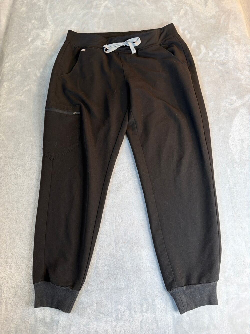 FIGS Technical Scrubs Zamora Jogger Pants Black Women's Size Medium